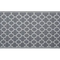 Beliani Tapis Extérieur Tapis En Plastique Gris 180x90cm