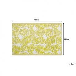 Beliani Tapis Extérieur Tapis En Plastique Jaune 180x120cm -Tapis extérieur Soldes tapis en plastique jaune 180x120cm 5