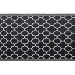 Beliani Tapis Extérieur Tapis En Plastique Noir 180x90cm