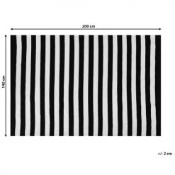 Beliani Tapis Extérieur Tapis En Plastique Noir 200x140cm -Tapis extérieur Soldes tapis en plastique noir 200x140cm 4