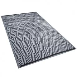 Beliani Tapis Extérieur Tapis En Plastique Noir 210x150cm -Tapis extérieur Soldes tapis en plastique noir 210x150cm 2