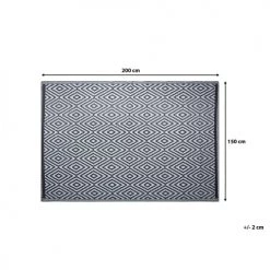 Beliani Tapis Extérieur Tapis En Plastique Noir 210x150cm -Tapis extérieur Soldes tapis en plastique noir 210x150cm 5