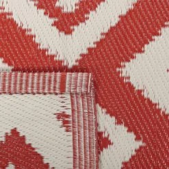 Beliani Tapis Extérieur Tapis En Plastique Rouge 180x120cm -Tapis extérieur Soldes tapis en plastique rouge 180x120cm 4