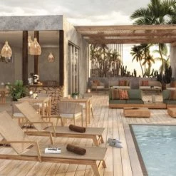 Maisons Du Monde Tapis Extérieur Tapis En Polyester Recyclé Beige 140x200, OEKO-TEX® -Tapis extérieur Soldes tapis en polyester recycle beige 140x200 oeko tex 1000 11 21 212647 5