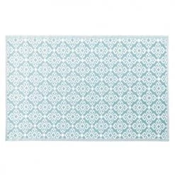 Maisons Du Monde Tapis Extérieur Tapis En Polypropylène Bleu Motifs Graphiques Blancs 180x270, OEKO-TEX®