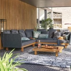 Maisons Du Monde Tapis Extérieur Tapis En Polypropylène Noir Imprimé Feuilles Blanches 180x270, OEKO-TEX® -Tapis extérieur Soldes tapis en polypropylene noir imprime feuilles blanches 180x270 oeko tex 1000 16 11 188529 6