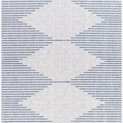 Surya Tapis Extérieur, Bleu, Marine Et Blanc - 130x180cm