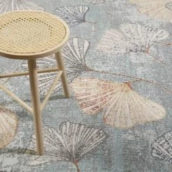 Esprit Tapis Extérieur Tapis Exterieur Design Motif Floral Tissé Plat Bleu 133x200 -Tapis extérieur Soldes tapis exterieur design motif floral tisse plat bleu 133x200 6