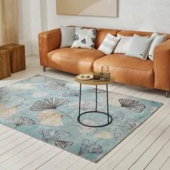 Esprit Tapis Extérieur Tapis Exterieur Design Motif Floral Tissé Plat Bleu 80x150 -Tapis extérieur Soldes tapis exterieur design motif floral tisse plat bleu 80x150 2