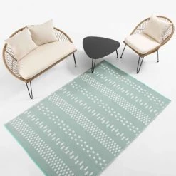 Oviala Tapis Extérieur Et Intérieur Bleu Clair à Motifs Bleu 160x230 -Tapis extérieur Soldes tapis exterieur et interieur bleu clair a motifs bleu 160x230 3