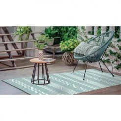 Oviala Tapis Extérieur Et Intérieur Bleu Clair à Motifs Bleu 160x230 -Tapis extérieur Soldes tapis exterieur et interieur bleu clair a motifs bleu 160x230 4