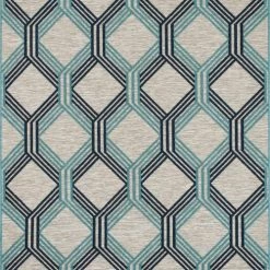 Nazar Tapis Extérieur Motif Géométrique Bleu - 120x160
