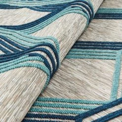 Nazar Tapis Extérieur Motif Géométrique Bleu - 200x290 -Tapis extérieur Soldes tapis exterieur motif geometrique bleu 200x290 4