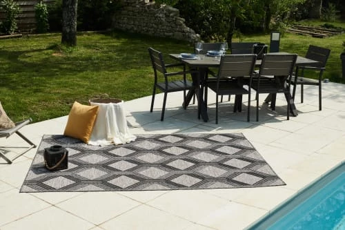 Nazar Tapis Extérieur Motif Géométrique Gris Et Anthracite - 120x160 5 Nazar Tapis Extérieur Motif Géométrique Gris Et Anthracite - 120x160 – Image 3