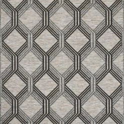Nazar Tapis Extérieur Motif Géométrique Gris Et Anthracite - 200x290