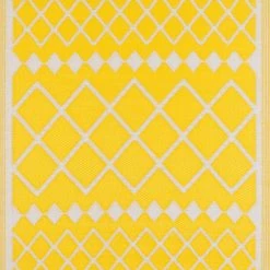Nazar Tapis Extérieur Motif Géométrique Jaune 150x220