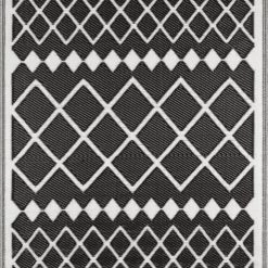 Nazar Tapis Extérieur Motif Géométrique Noir 180x280