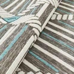 Nazar Tapis Extérieur Motif Losange Anthracite Et Bleu - 200x290 -Tapis extérieur Soldes tapis exterieur motif losange anthracite et bleu 200x290 4