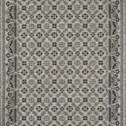 Nazar Tapis Extérieur Motif Ottoman Anthracite Et Gris - 120x160