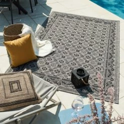 Nazar Tapis Extérieur Motif Ottoman Anthracite Et Gris - 160x230 -Tapis extérieur Soldes tapis exterieur motif ottoman anthracite et gris 160x230 3