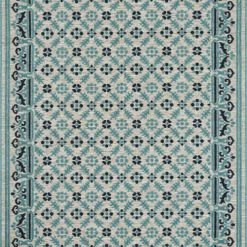 Nazar Tapis Extérieur Motif Ottoman Bleu Et Gris - 120x160