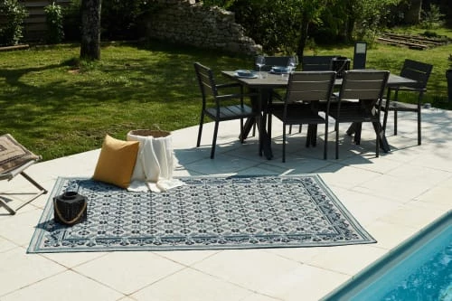 Nazar Tapis Extérieur Motif Ottoman Bleu Et Gris- 160x230 5 Nazar Tapis Extérieur Motif Ottoman Bleu Et Gris- 160x230 – Image 3