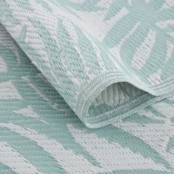 Nazar Tapis Extérieur Motif Palmier Turquoise 150x220 -Tapis extérieur Soldes tapis exterieur motif palmier turquoise 150x220 3