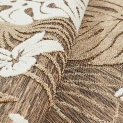 Nazar Tapis Extérieur Motif Tropical Marron Et Crème - 160x230 -Tapis extérieur Soldes tapis exterieur motif tropical marron et creme 160x230 4