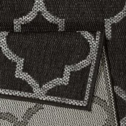 Wecon Home Tapis Extérieur Tapis Exterieur Noir Motif Oriental Gris 170x120 -Tapis extérieur Soldes tapis exterieur noir motif oriental gris 170x120 6