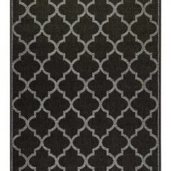 Wecon Home Tapis Extérieur Tapis Exterieur Noir Motif Oriental Gris 200x133