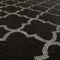 Wecon Home Tapis Extérieur Tapis Exterieur Noir Motif Oriental Gris 200x133 -Tapis extérieur Soldes tapis exterieur noir motif oriental gris 200x133 3