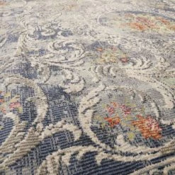 Wecon Home Tapis Extérieur Tapis Exterieur Plat Baroque Vintage Bleu 170x120 -Tapis extérieur Soldes tapis exterieur plat baroque vintage bleu 170x120 3