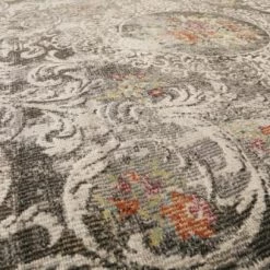 Wecon Home Tapis Extérieur Tapis Exterieur Plat Baroque Vintage Gris 170x120 -Tapis extérieur Soldes tapis exterieur plat baroque vintage gris 170x120 3