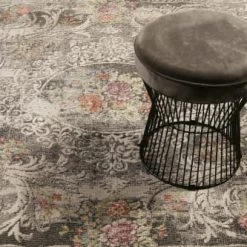 Wecon Home Tapis Extérieur Tapis Exterieur Plat Baroque Vintage Gris 170x120 -Tapis extérieur Soldes tapis exterieur plat baroque vintage gris 170x120 5