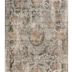 Wecon Home Tapis Extérieur Tapis Exterieur Plat Baroque Vintage Gris 225x160