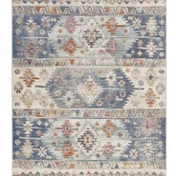 Wecon Home Tapis Extérieur Tapis Exterieur Plat Motif Kilim Vintage Bleu 200x133