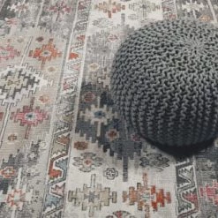 Wecon Home Tapis Extérieur Tapis Exterieur Plat Motif Kilim Vintage Gris 150x80 -Tapis extérieur Soldes tapis exterieur plat motif kilim vintage gris 150x80 5