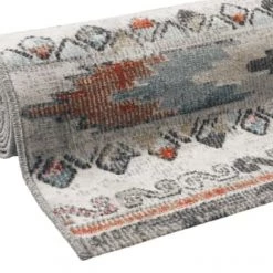 Wecon Home Tapis Extérieur Tapis Exterieur Plat Motif Kilim Vintage Gris 150x80 -Tapis extérieur Soldes tapis exterieur plat motif kilim vintage gris 150x80 6