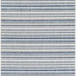 Surya Tapis Extérieur Rayé, Bleu Et Blanc - 130x180cm