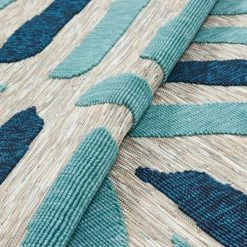 Nazar Tapis Extérieur Rayé Bleu Et Gris - 200X290 -Tapis extérieur Soldes tapis exterieur raye bleu et gris 200x290 4