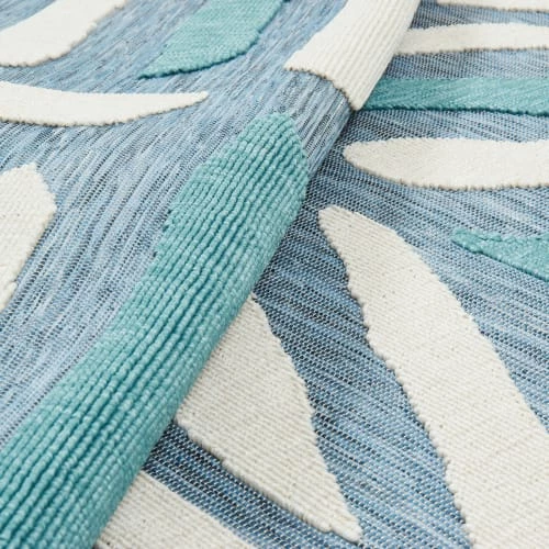 Nazar Tapis Extérieur Rayé Bleu Et Turquoise - 160x230 6 Nazar Tapis Extérieur Rayé Bleu Et Turquoise - 160x230 – Image 4