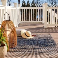 Fabhab Tapis Extérieur Réversible En Plastique Recyclé 120x180 Cm Bleu -Tapis extérieur Soldes tapis exterieur reversible en plastique recycle 120x180 cm bleu 3