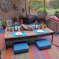 Fabhab Tapis Extérieur Réversible En Plastique Recyclé 120x180 Cm Multicolore -Tapis extérieur Soldes tapis exterieur reversible en plastique recycle 120x180 cm multicolore 1