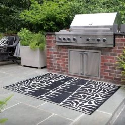 Fabhab Tapis Extérieur Réversible En Plastique Recyclé 120x180 Cm Noir -Tapis extérieur Soldes tapis exterieur reversible en plastique recycle 120x180 cm noir 7