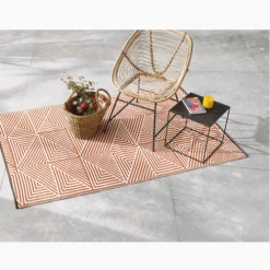 Fabhab Tapis Extérieur Réversible En Plastique Recyclé 150x240 Cm Orange -Tapis extérieur Soldes tapis exterieur reversible en plastique recycle 150x240 cm orange 1