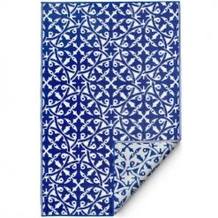 Fabhab Tapis Extérieur Réversible En Plastique Recyclé 180x270 Cm Bleu -Tapis extérieur Soldes tapis exterieur reversible en plastique recycle 180x270 cm bleu 6