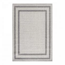 STUDIO DECO Tapis Extérieur Tissé Plat Greige Et Gris 140x200cm