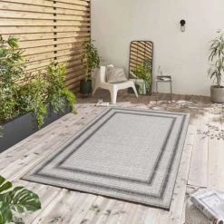 STUDIO DECO Tapis Extérieur Tissé Plat Greige Et Gris 60x100cm -Tapis extérieur Soldes tapis exterieur tisse plat greige et gris 60x100cm 6