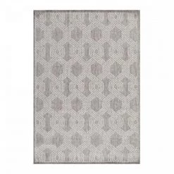STUDIO DECO Tapis Extérieur Tissé Plat Gris Et Greige 120x170cm