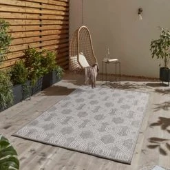 STUDIO DECO Tapis Extérieur Tissé Plat Gris Et Greige 60x100cm -Tapis extérieur Soldes tapis exterieur tisse plat gris et greige 60x100cm 11